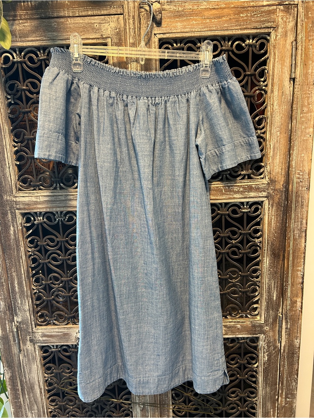 J. Crew Light Blue Chambray Off-Shoulder Dreds
